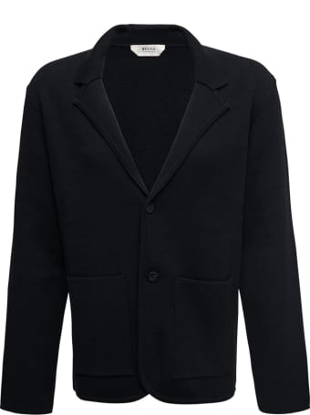 Z Zegna Single-breasted Black Knit Jacket