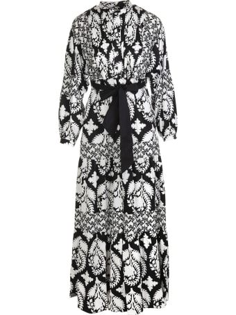 Diane Von Furstenberg Black And White Tessa Long Dress