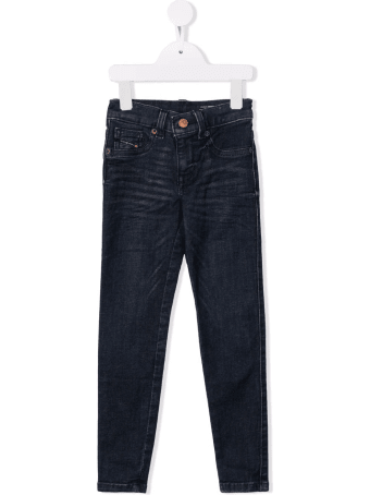 Diesel Skinny Girl Jeans In Dark Blue Denim With Logo