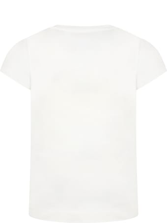 Monnalisa Ivory T-shirt For Girl With Titty