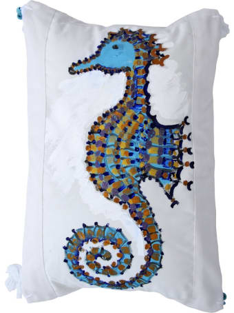 Le Botteghe su Gologone Cotton Hand Painted Indoor Cushion 60x60 cm