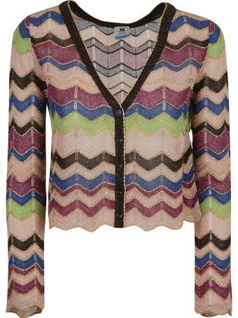 M Missoni Zig-zag Stripe Patterned Cardigan
