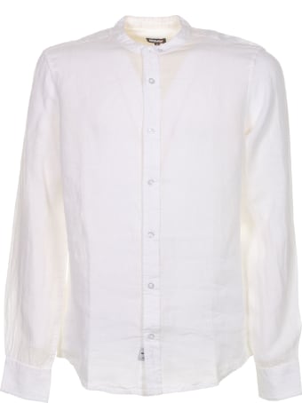 Blauer Shir In White Linent