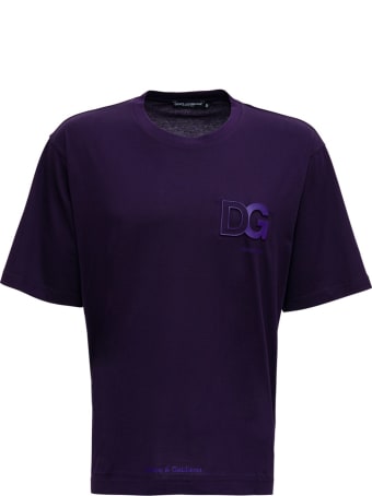 Dolce & Gabbana Purple Cotton T-shirt With Logo