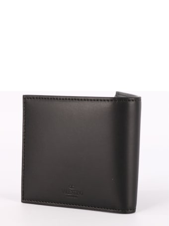 Valentino Garavani Black Leather Vltn Wallet