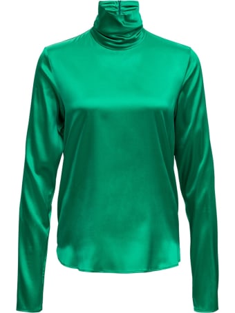 Tessa Turtleneck In Green Silk Blend
