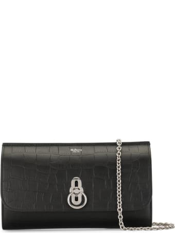 Mulberry Amberley Black Crocodile Printed Leather Crossbody Bag