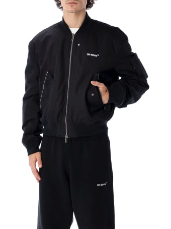 Off-White Off White Diagonal Print Bomber Jacket