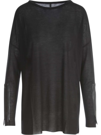 PierAntonioGaspari Jersey Oversized T-shirt W/embroidered Ecoleather Sleeves