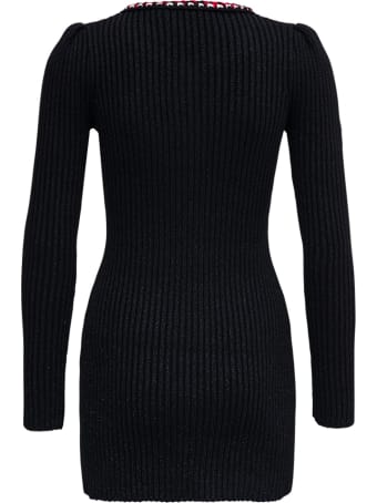 self-portrait Black Lurex Cotton Blend Dress