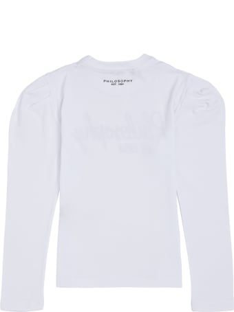 Philosophy di Lorenzo Serafini Kids Long-sleeved Cotton T-shirt With Logo