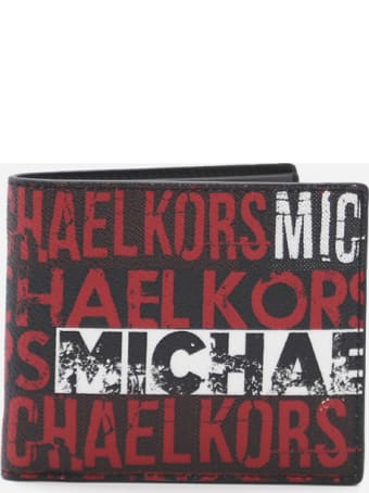 MICHAEL Michael Kors Bifold Wallet In Leather With Contrasting Logo Print