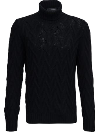 Tagliatore Woven Black Wool Sweater