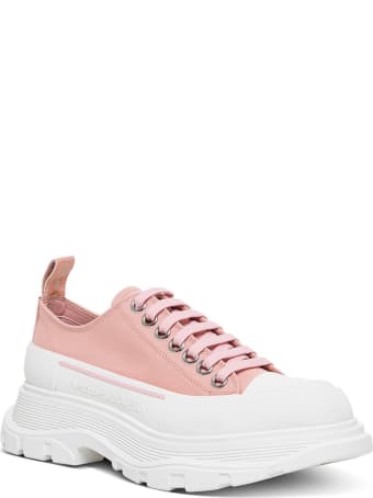 Alexander McQueen Tread Slick Sneakers In Pink Canvas