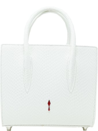 Christian Louboutin White Snake Leather Paloma S Mini