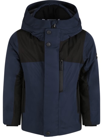 Woolrich Blue Jacket For Boy With Logo