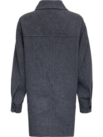 MICHAEL Michael Kors Grey Wool Blend Jacket With Pockets