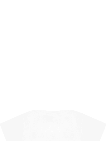Balmain White T-shirt For Babykids With Double Blue Logo