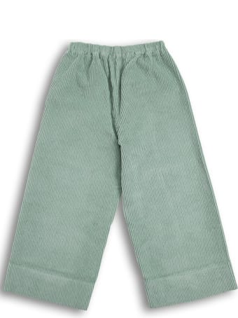 Il Gufo Green Ribbed Cotton Pants
