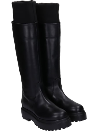 Le Silla Boots In Black Leather