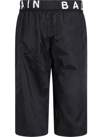 Balmain Black Swim Trunks For Boy