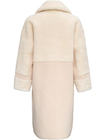 Vegancode Double-breasted Ivory Teddy Coat