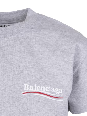 Balenciaga Woman Grey Slim Fit Political Campaign T-shirt