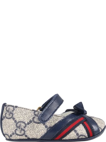Gucci Beige Ballet-flats For Baby Girl With Logo