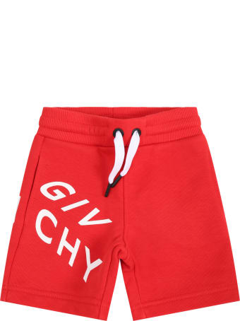 Givenchy Red Short For Babyboy With Logo