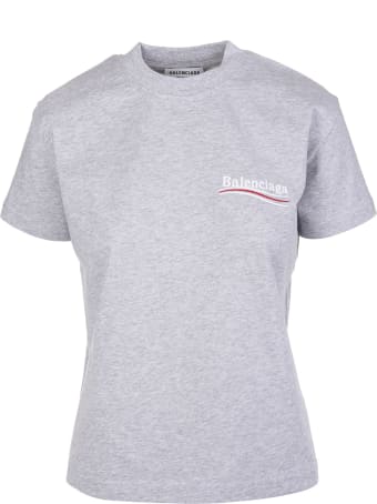 Balenciaga Woman Grey Slim Fit Political Campaign T-shirt