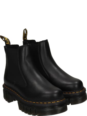 Dr. Martens Audrick Combat Boots In Black Leather