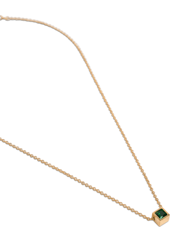 Saint Laurent Metal Necklace With Cube Pendant Detail