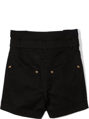 Balmain Black Cotton Blend Short