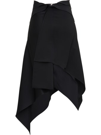 Givenchy Black Asymmetrical Viscose Blend Skirt