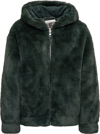 GINY Kelly Green Ecological Hooded Fur