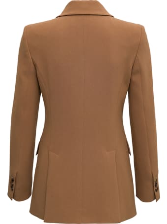 Alberto Biani Double-brasted Jacket In Camel Cady