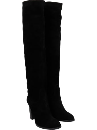 Julie Dee High Heels Boots In Black Suede