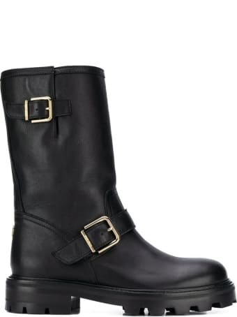 Jimmy Choo Biker Black Leather Boots
