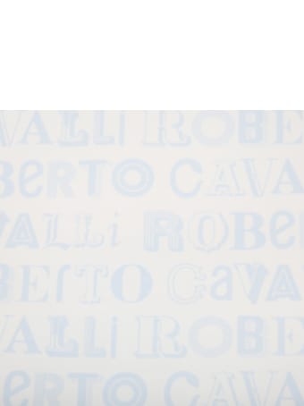Roberto Cavalli White Blanket For Baby Boy With Logos
