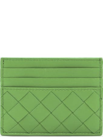 Bottega Veneta Leather Card Holder With Woven Pattern