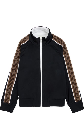 Fendi Cotton Blend Sweatshirt With Ff Side Bands