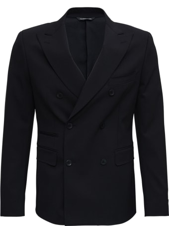 Tonello Double-breasted Black Wool Jacket