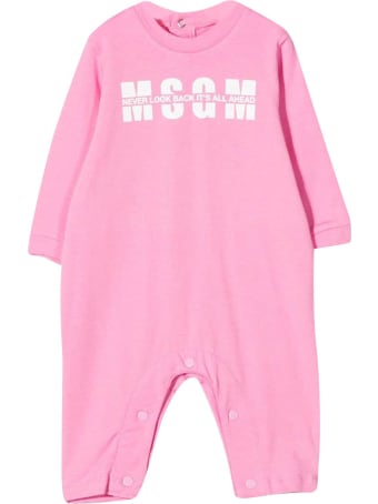 MSGM Pink Romper With White Print