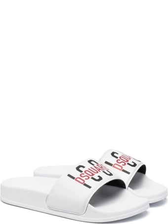 Dsquared2 White D2kids Icon Slides