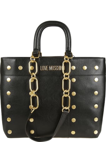 Love Moschino Studded Top Handle Chain Tote