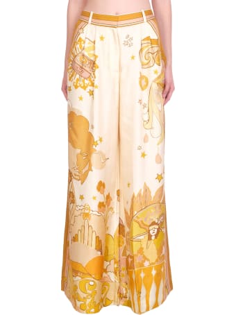 Zimmermann Pants In Gold Silk