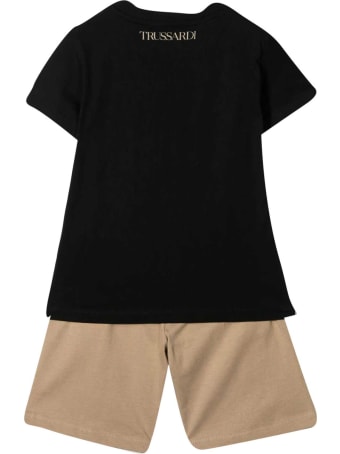 Trussardi Set T-shirt E Shorts Con Stampa