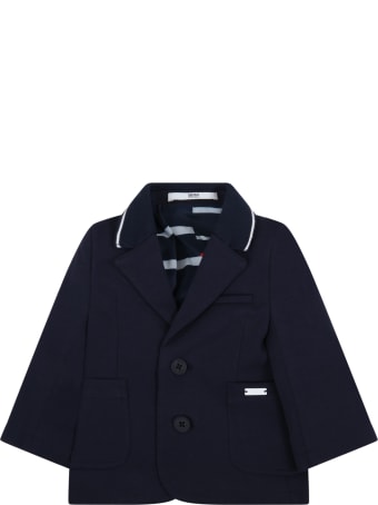 Hugo Boss Blue Jacket For Babyboy With Logo