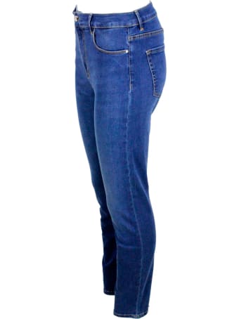 Sartoria Tramarossa Tres Belle Trousers In 5-pocket Stretch Denim, Slim Model With A High Waist