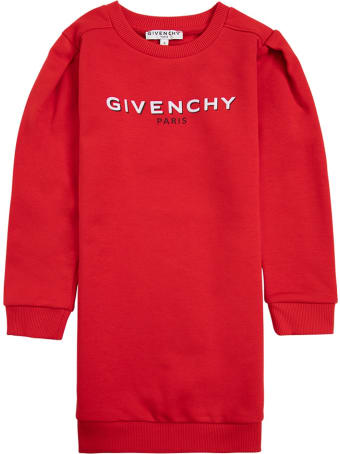 Givenchy Red Jersey Dress With Logo Print